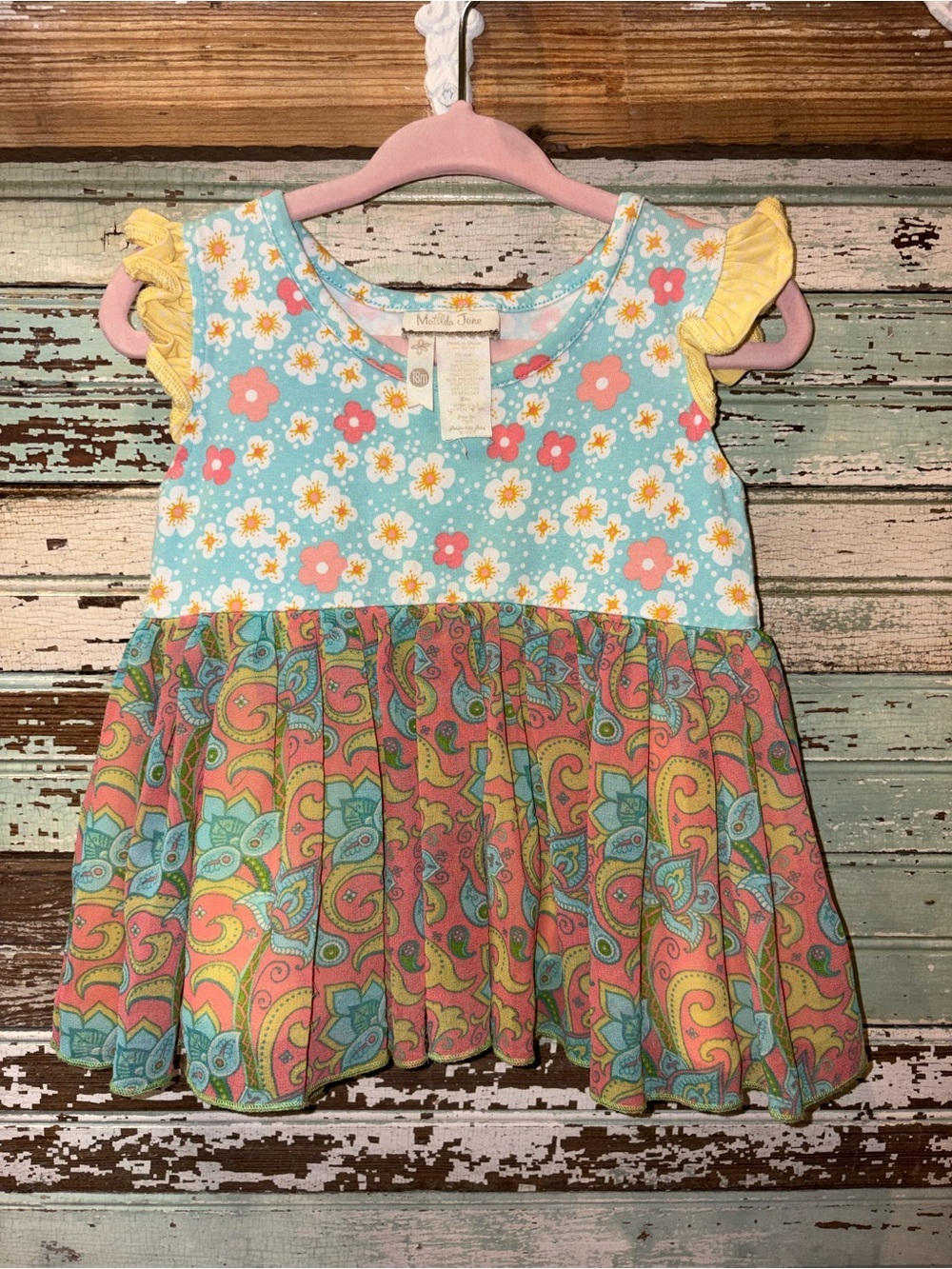 Matilda Jane Blue, Pink & Yellow Floral Paisley Dress